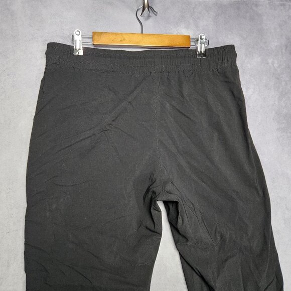 Athletex Jogger Pants Mens Large Black Tapered Drawstring Water Resistant Nylon - Picture 4 of 12